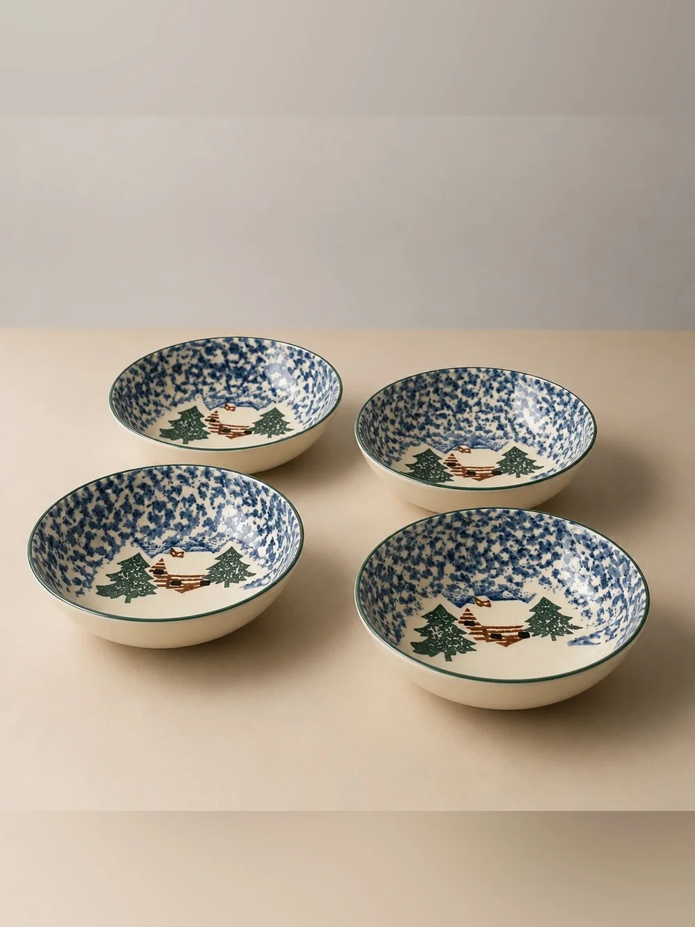 Set of 4 Tienshan Folk Craft soup/cereal bowls in the 